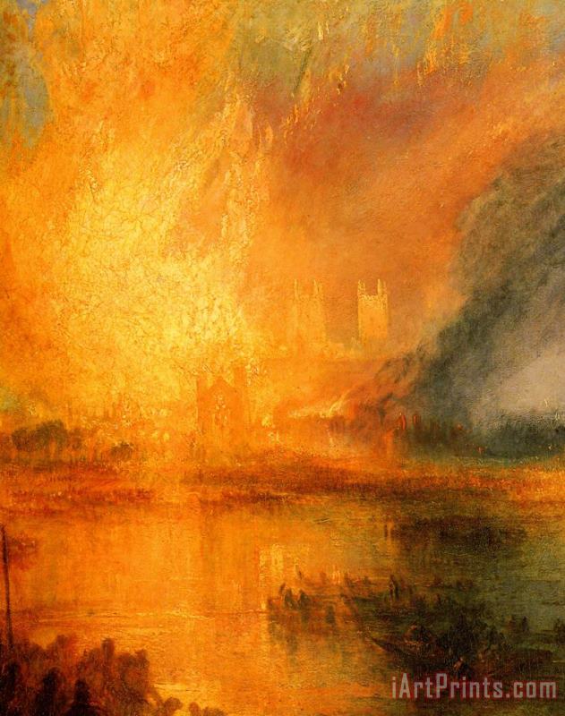 Joseph Mallord William Turner The Burning of The Houses of Parliament [detail 1] Art Print